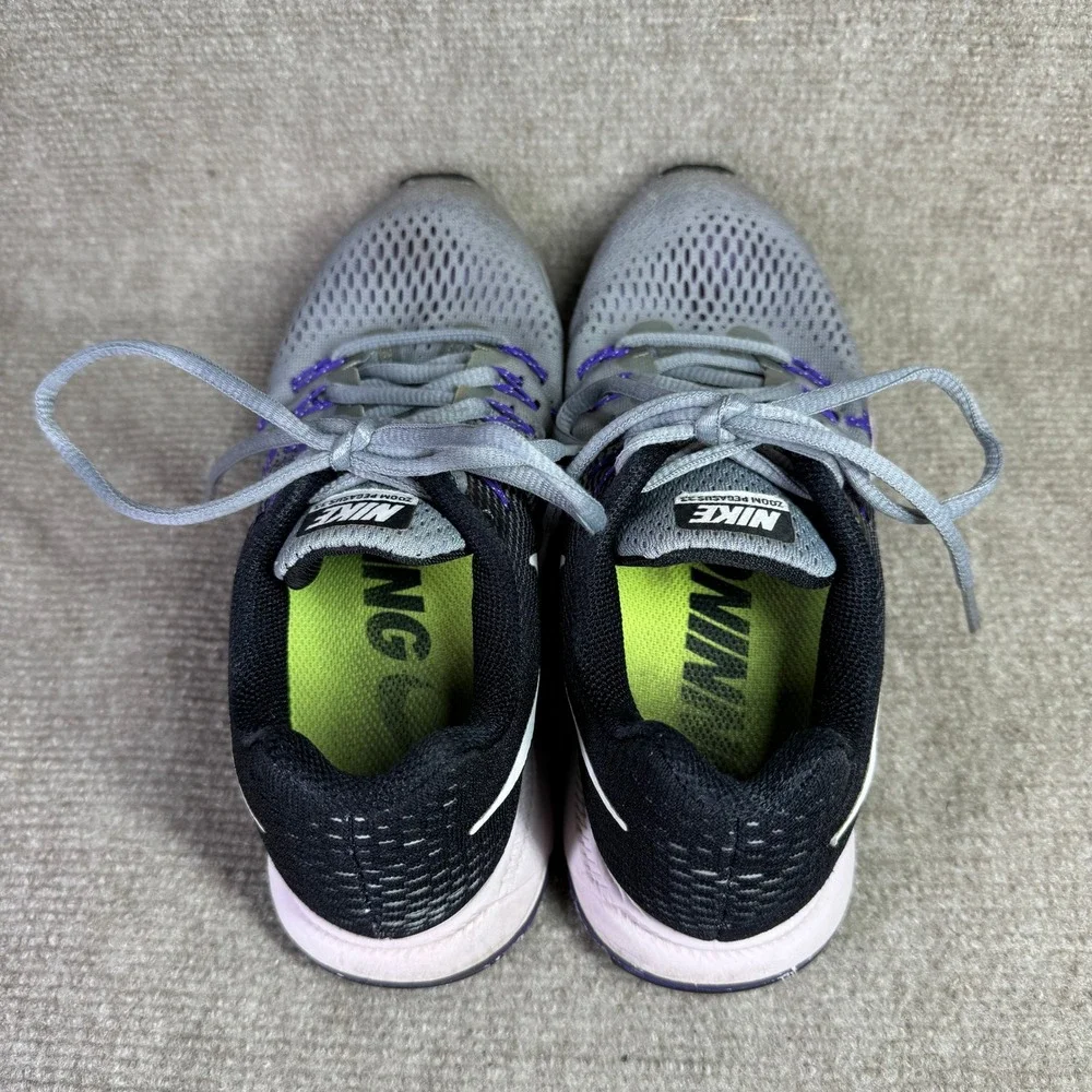 Nike Air Zoom Pegasus 33 Mens 7.5 Grey Purple Running Shoes‎ 831356-003